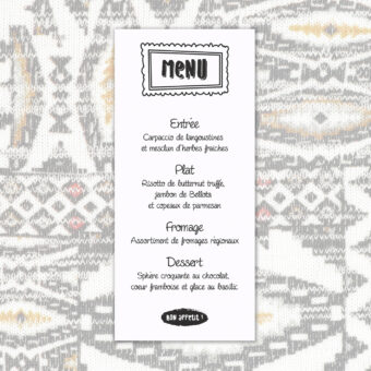 Menu de naissance ou baptême original et moderne