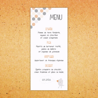 Menu de naissance ou baptême
